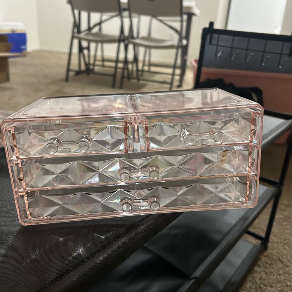 Clear Pink Skincare Organizer